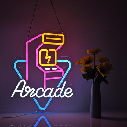 LED Neon Gaming Wall Light Signs – Mario, Hello Kitty, Kirby, Arcade & Gamer Controller Room Decor - General Equipment with Arcade Machine LED Neon Sign 40.5x33cm (15.9"x13") | Sold by Uncle Wiener's Wholesale
