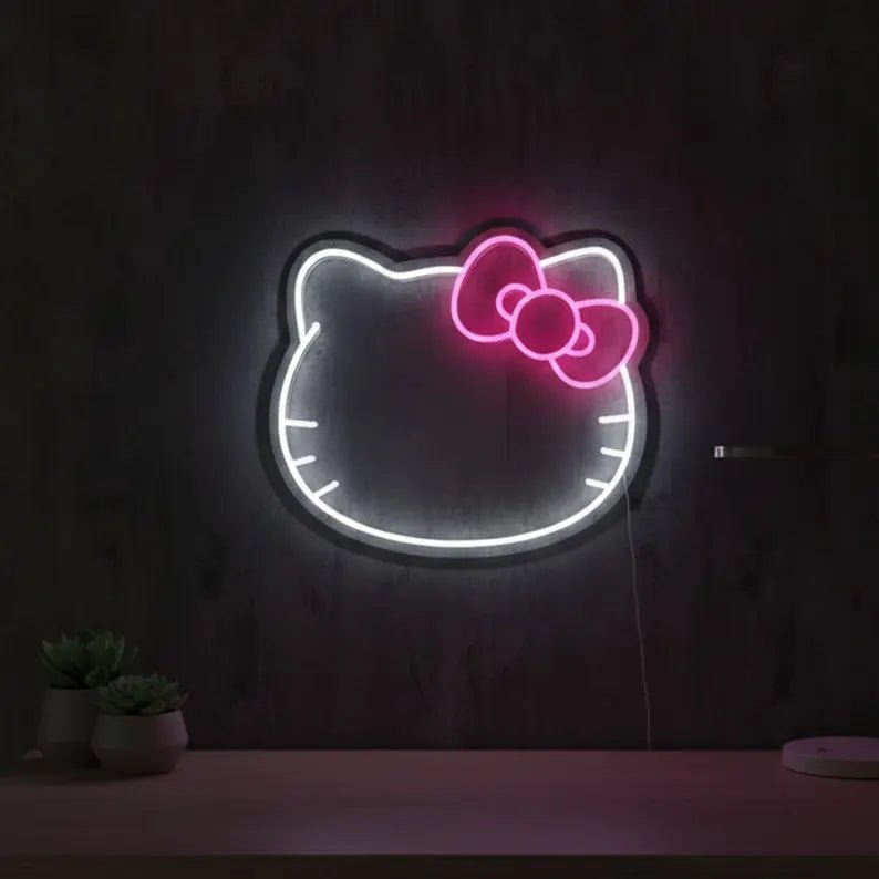 LED Neon Gaming Wall Light Signs – Mario, Hello Kitty, Kirby, Arcade & Gamer Controller Room Decor - General Equipment with Hello Kitty Bow LED Neon Sign 37.5×32cm (15