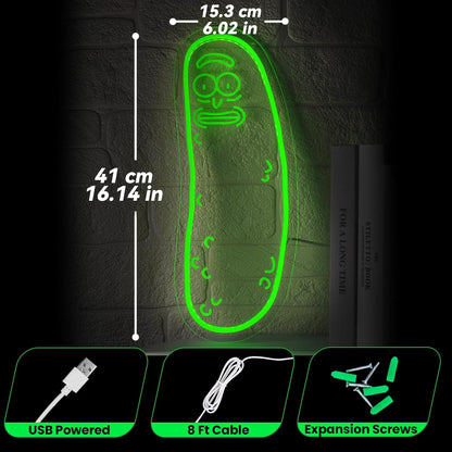 LED Neon Gaming Wall Light Signs – Mario, Hello Kitty, Kirby, Arcade & Gamer Controller Room Decor - General Equipment with Pickle LED Neon Sign 15.3×41cm (6″×16.1″) | Sold by Uncle Wiener's Wholesale