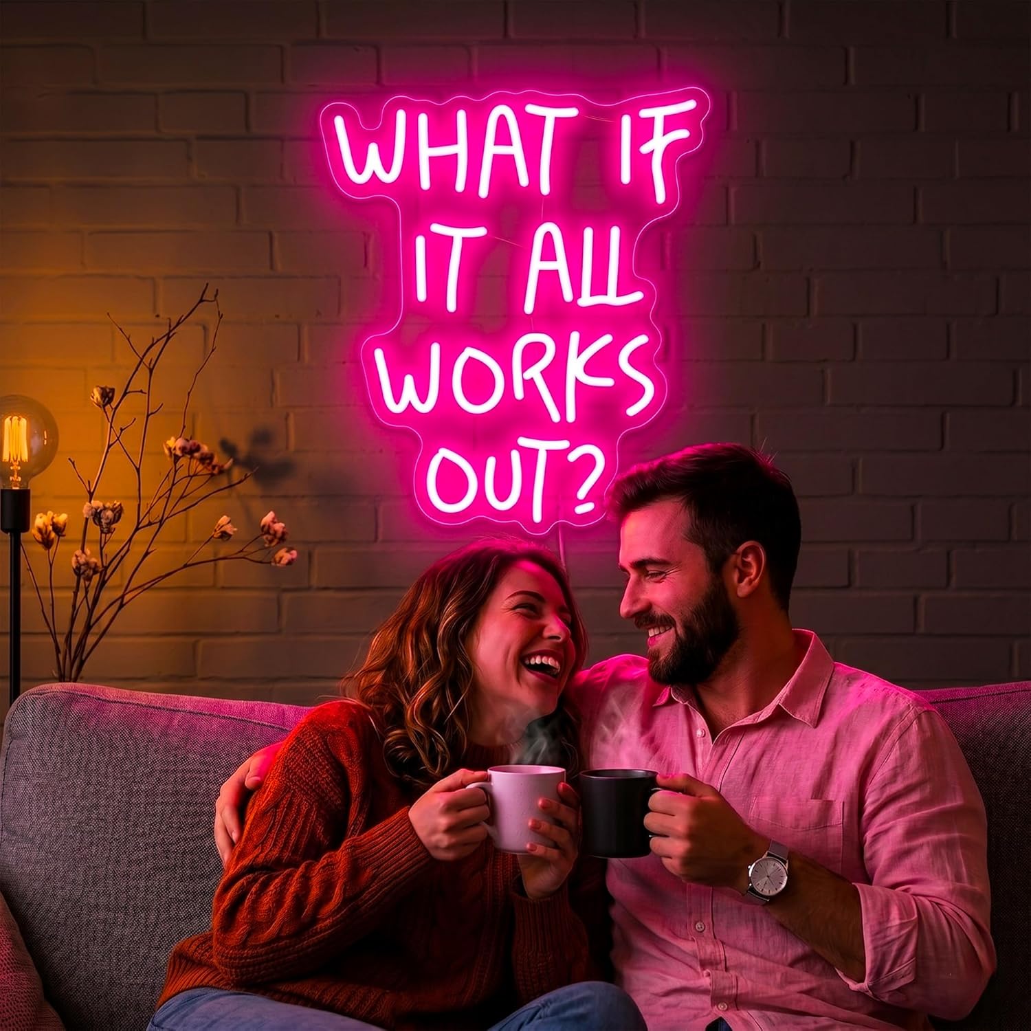 LED Neon Gaming Wall Light Signs – Mario, Hello Kitty, Kirby, Arcade & Gamer Controller Room Decor - General Equipment with What If It All Works Out LED Neon Sign 31.2×42.5cm (12.3″×16.7″) | Sold by Uncle Wiener's Wholesale