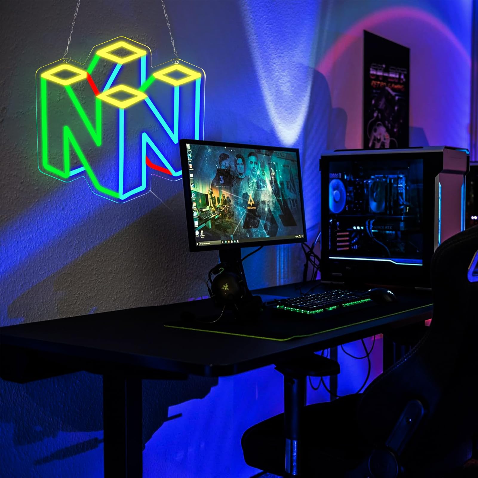 LED Neon Gaming Wall Light Signs – Mario, Hello Kitty, Kirby, Arcade & Gamer Controller Room Decor - General Equipment with Montreal Canadiens LED Neon Sign 40x27.6cm (15.7