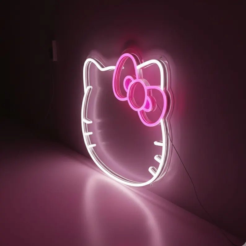 LED Neon Gaming Wall Light Signs – Mario, Hello Kitty, Kirby, Arcade & Gamer Controller Room Decor - General Equipment with Hello Kitty Bow LED Neon Sign 37.5×32cm (15