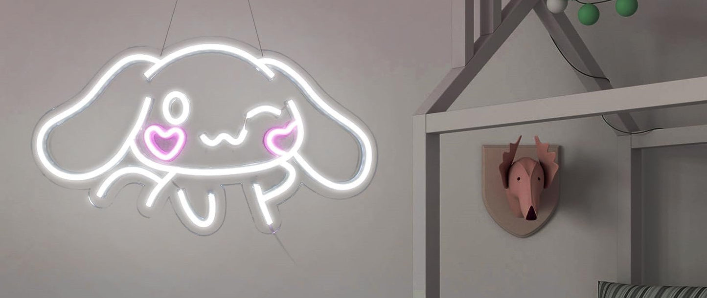 LED Neon Gaming Wall Light Signs – Mario, Hello Kitty, Kirby, Arcade & Gamer Controller Room Decor - General Equipment with Cinnamoroll Puppy LED Neon Sign 44×24cm (17"×9") | Sold by Uncle Wiener's Wholesale