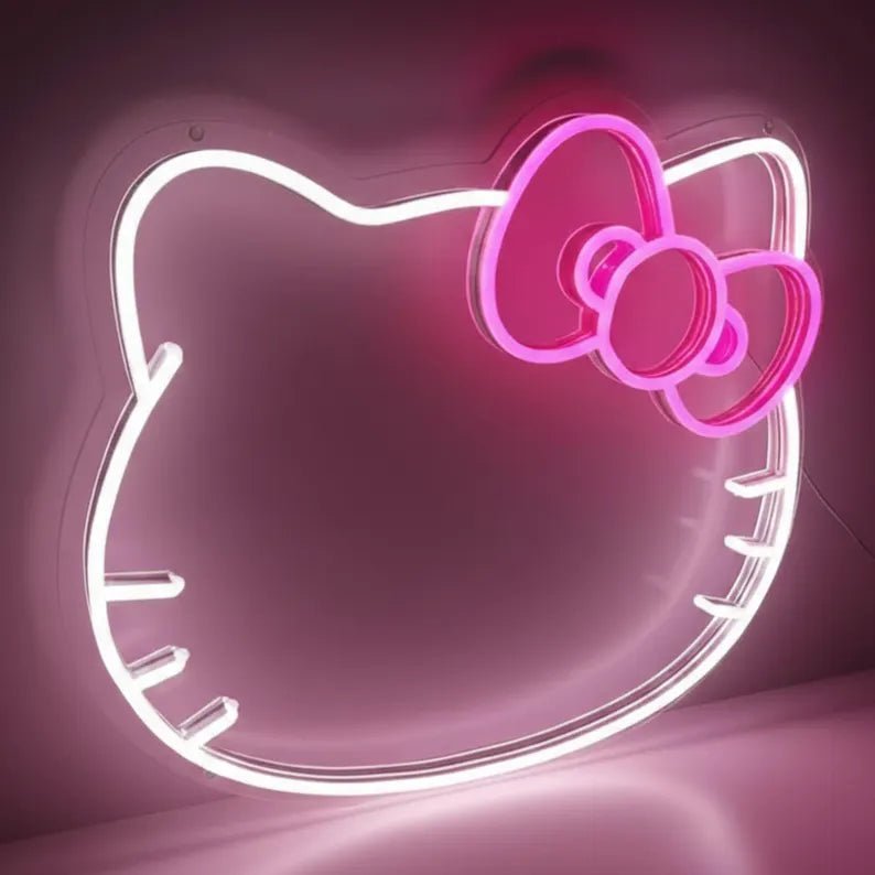 LED Neon Gaming Wall Light Signs – Mario, Hello Kitty, Kirby, Arcade & Gamer Controller Room Decor - General Equipment with Hello Kitty Bow LED Neon Sign 37.5×32cm (15