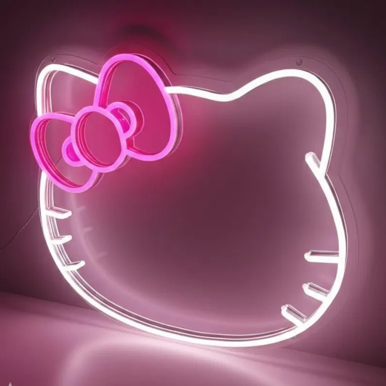 LED Neon Gaming Wall Light Signs – Mario, Hello Kitty, Kirby, Arcade & Gamer Controller Room Decor - General Equipment with Hello Kitty Bow LED Neon Sign 37.5×32cm (15