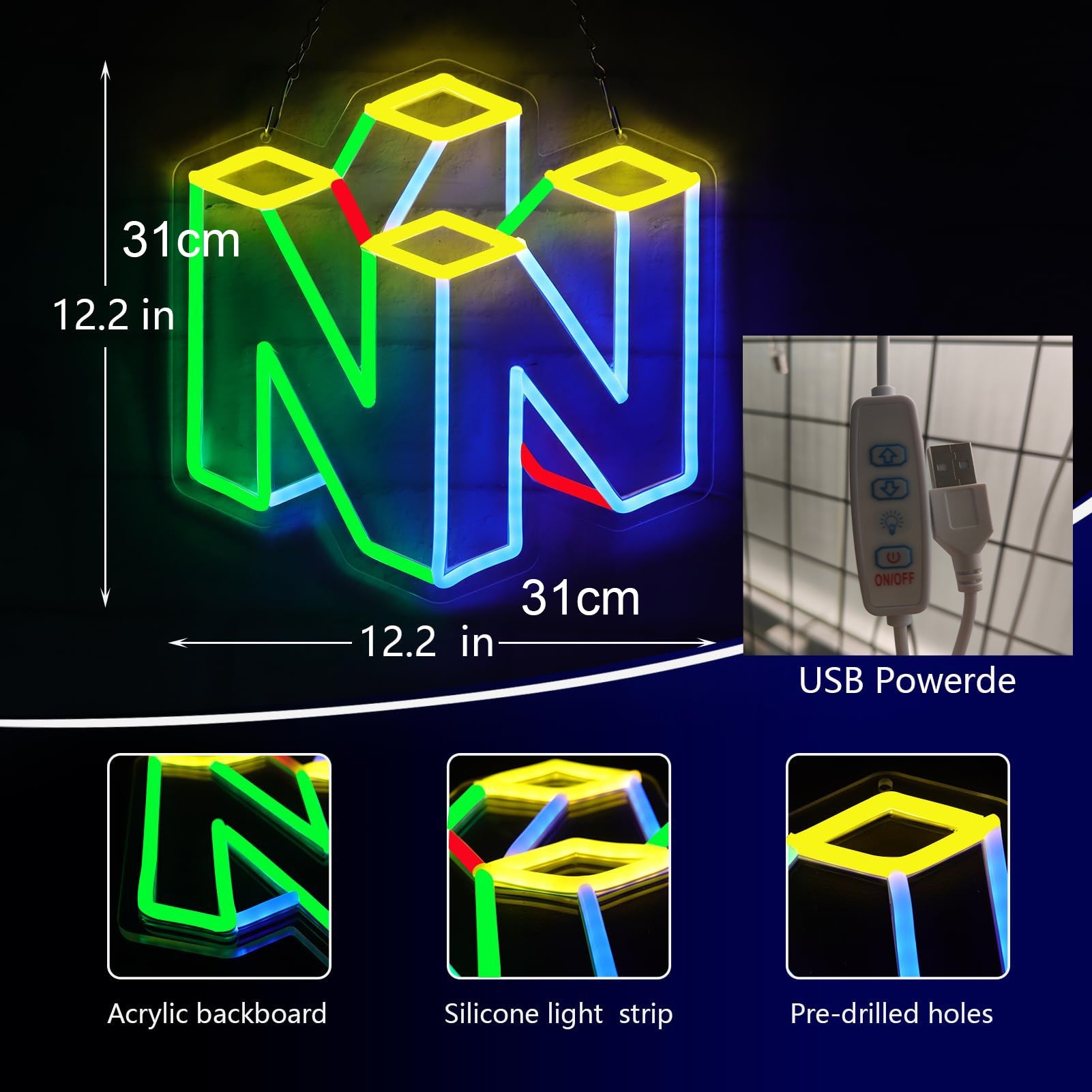 LED Neon Gaming Wall Light Signs – Mario, Hello Kitty, Kirby, Arcade & Gamer Controller Room Decor - General Equipment with Montreal Canadiens LED Neon Sign 40x27.6cm (15.7