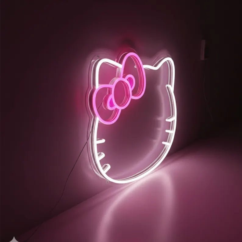 LED Neon Gaming Wall Light Signs – Mario, Hello Kitty, Kirby, Arcade & Gamer Controller Room Decor - General Equipment with Hello Kitty Bow LED Neon Sign 37.5×32cm (15