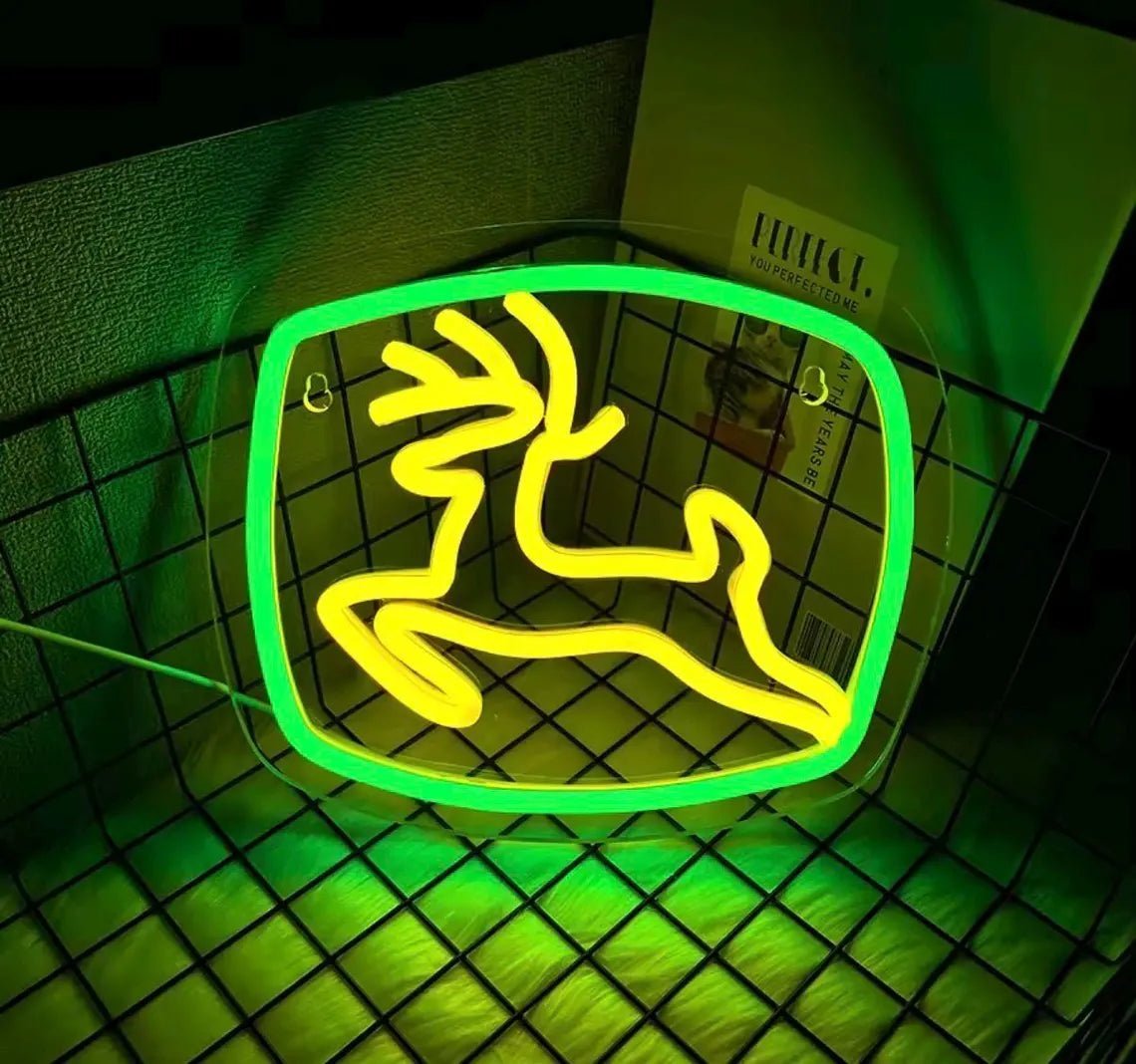 LED Neon Gaming Wall Light Signs – Mario, Hello Kitty, Kirby, Arcade & Gamer Controller Room Decor - General Equipment with Deere Kid LED Neon Sign 21×24cm (8