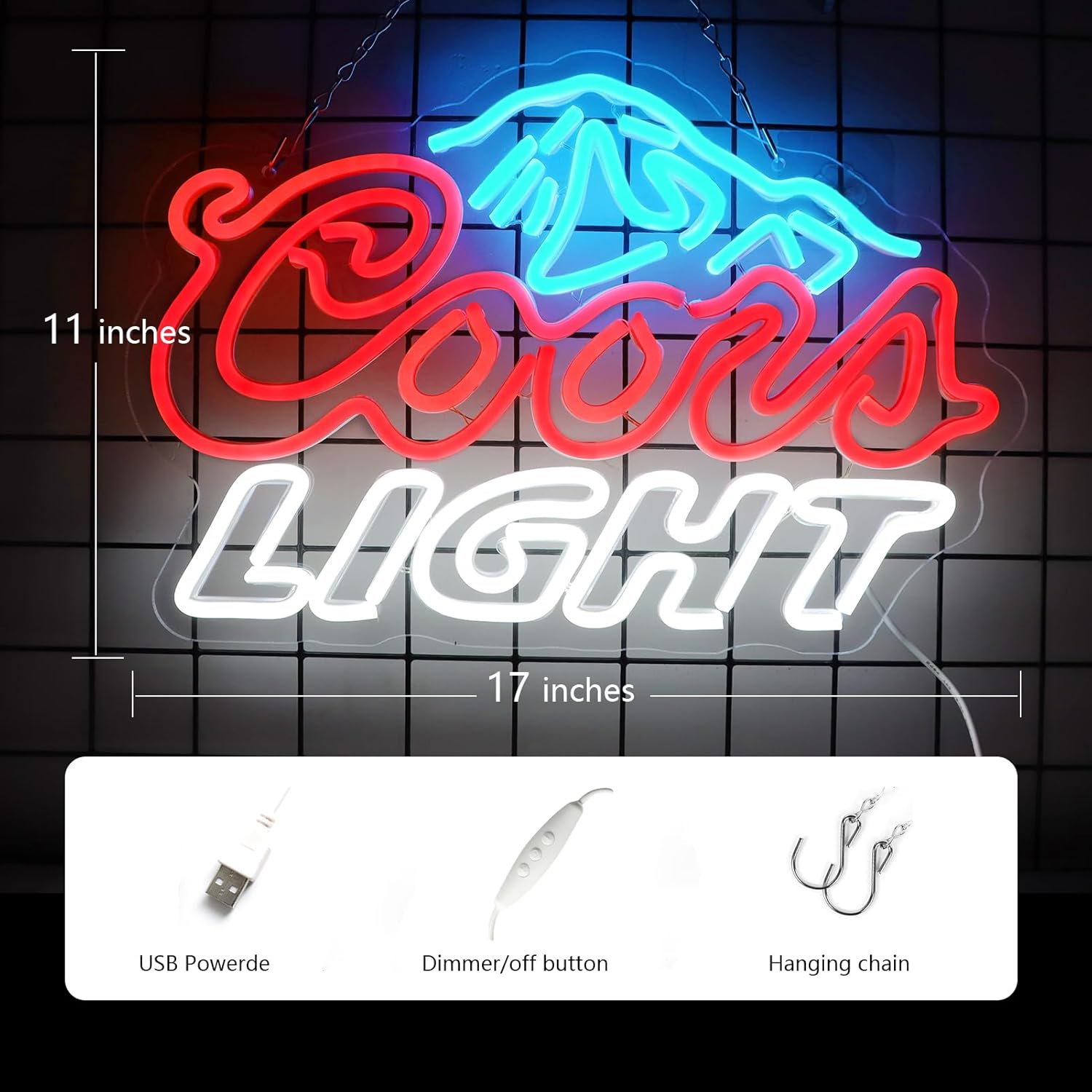 LED Neon Gaming Wall Light Signs – Mario, Hello Kitty, Kirby, Arcade & Gamer Controller Room Decor - General Equipment with Coors Light Style LED Neon Sign 43.2×28cm (17″×11″) | Sold by Uncle Wiener's Wholesale