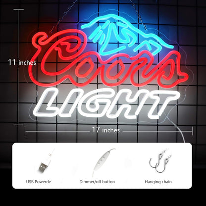 LED Neon Gaming Wall Light Signs – Mario, Hello Kitty, Kirby, Arcade & Gamer Controller Room Decor - General Equipment with Coors Light Style LED Neon Sign 43.2×28cm (17″×11″) | Sold by Uncle Wiener's Wholesale