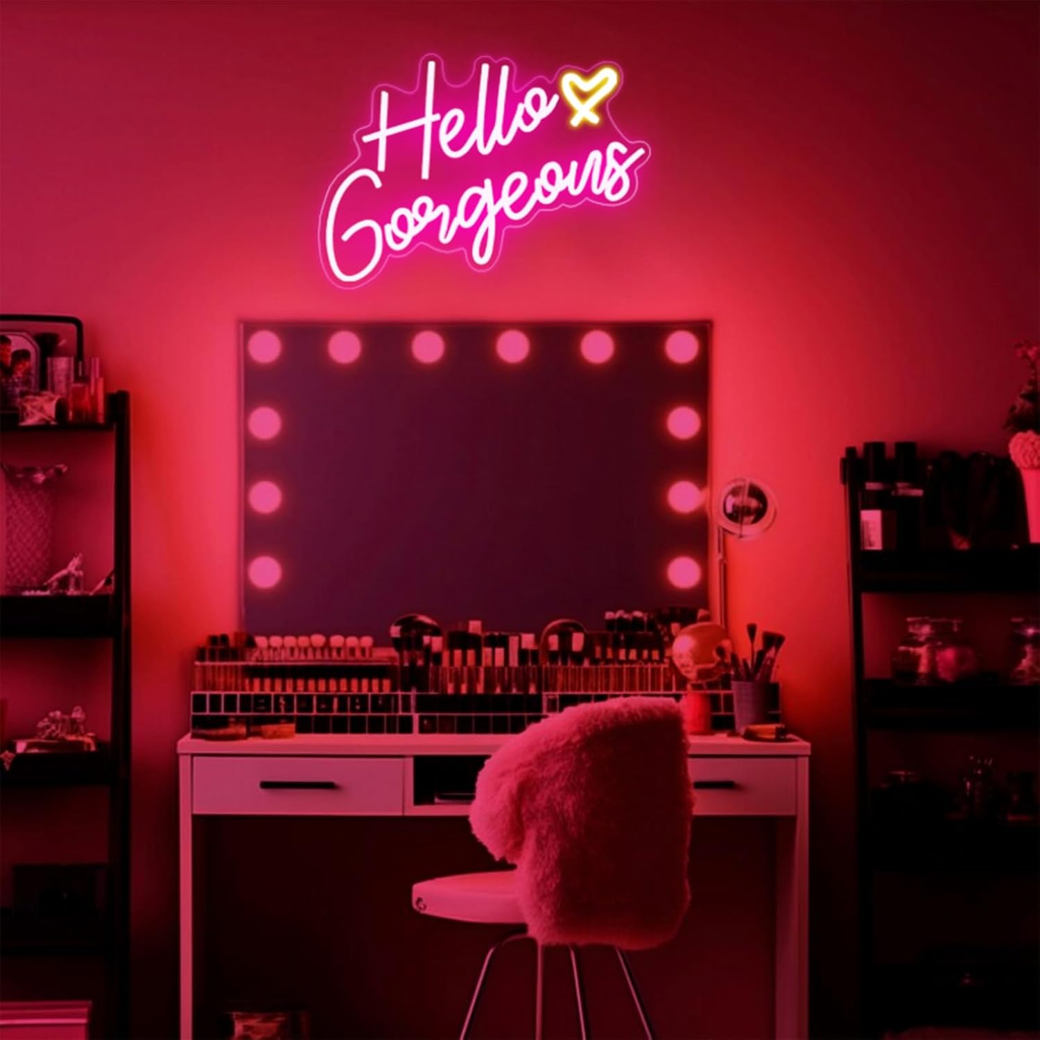 LED Neon Gaming Wall Light Signs – Mario, Hello Kitty, Kirby, Arcade & Gamer Controller Room Decor - General Equipment with Hello Gorgeous LED Neon Sign ~38cm (~15″) | Sold by Uncle Wiener's Wholesale