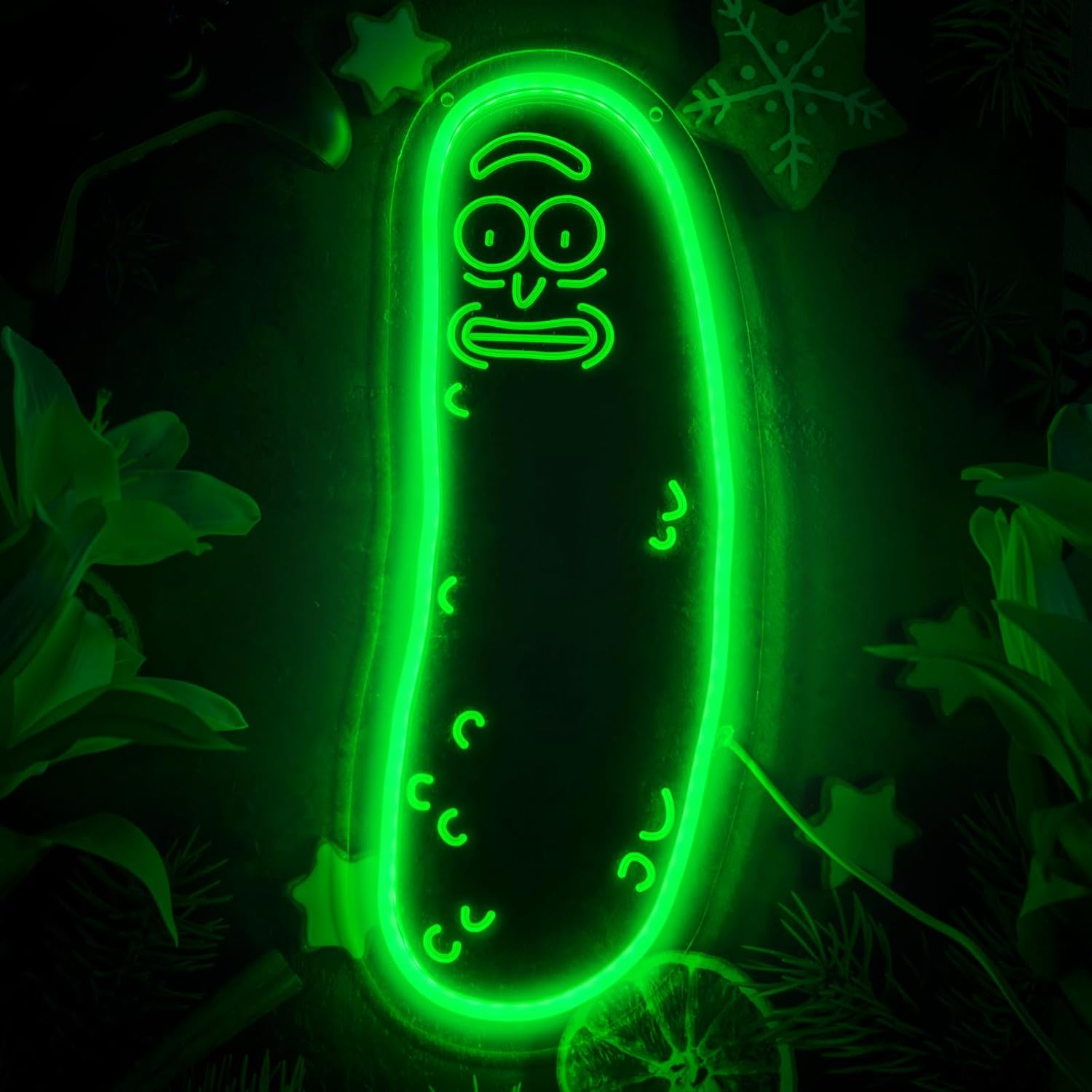 LED Neon Gaming Wall Light Signs – Mario, Hello Kitty, Kirby, Arcade & Gamer Controller Room Decor - General Equipment with Pickle LED Neon Sign 15.3×41cm (6″×16.1″) | Sold by Uncle Wiener's Wholesale