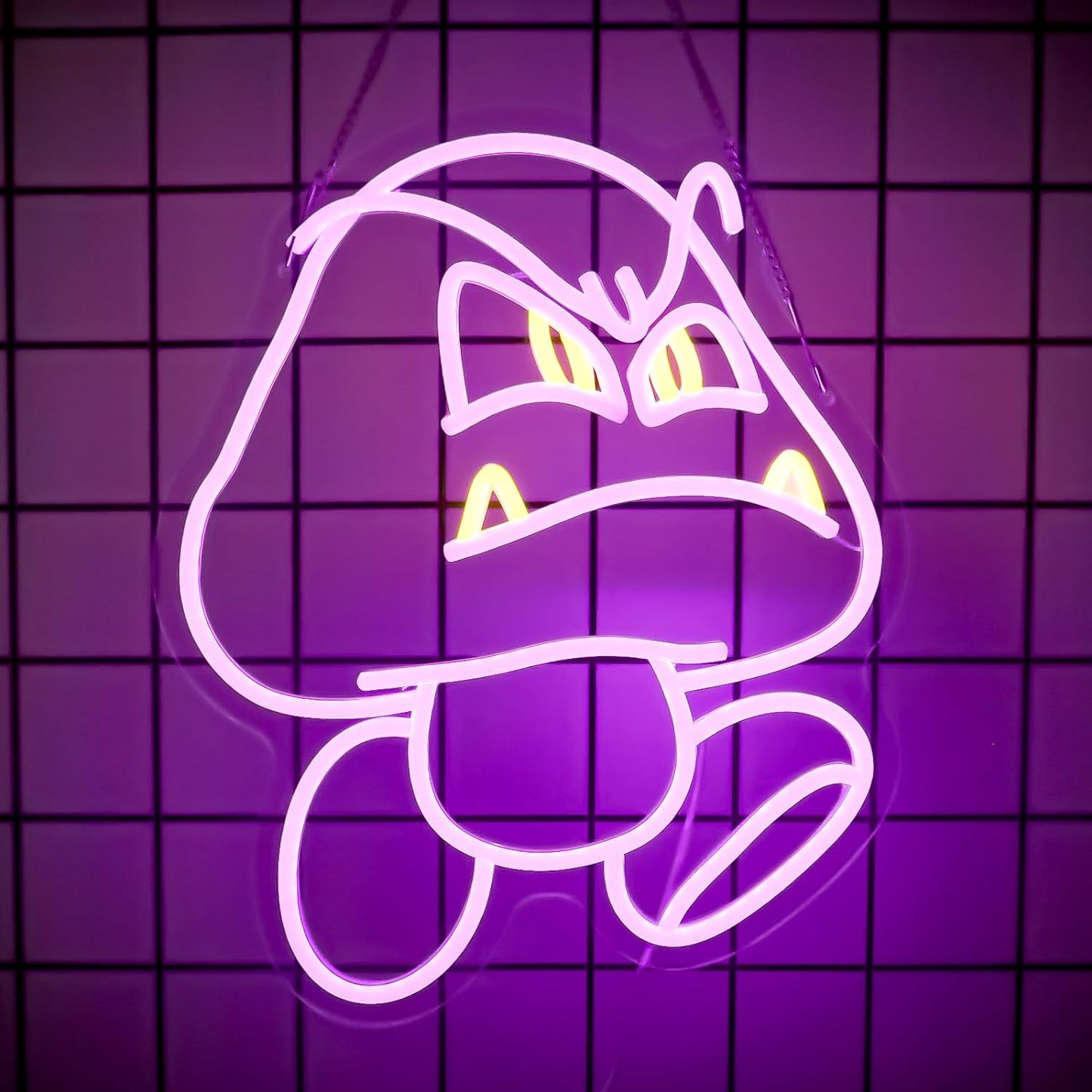 LED Neon Gaming Wall Light Signs – Mario, Hello Kitty, Kirby, Arcade & Gamer Controller Room Decor - General Equipment with Goomba LED Neon Sign 40×32.7cm (16"×13") | Sold by Uncle Wiener's Wholesale