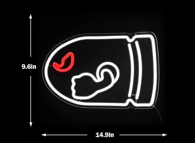 LED Neon Gaming Wall Light Signs – Mario, Hello Kitty, Kirby, Arcade & Gamer Controller Room Decor - General Equipment with Torpedo Ted LED Neon Sign 24.5×38cm (10