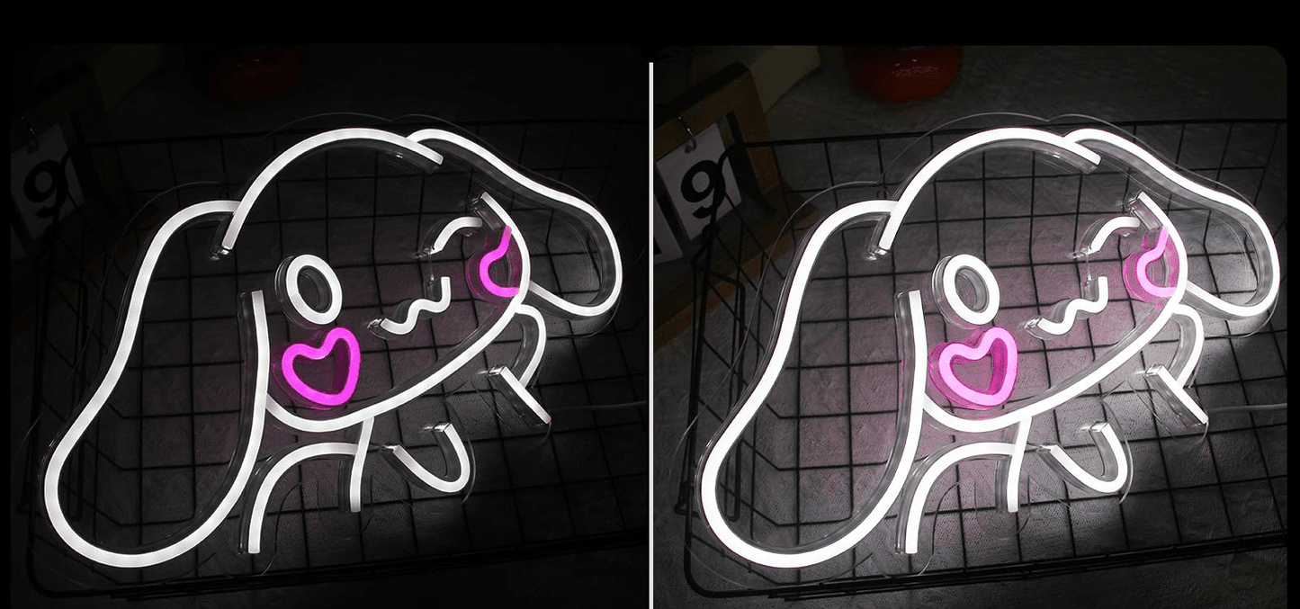 LED Neon Gaming Wall Light Signs – Mario, Hello Kitty, Kirby, Arcade & Gamer Controller Room Decor - General Equipment with Cinnamoroll Puppy LED Neon Sign 44×24cm (17"×9") | Sold by Uncle Wiener's Wholesale