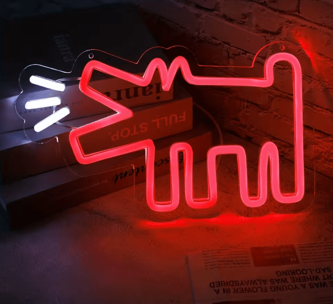 LED Neon Gaming Wall Light Signs – Mario, Hello Kitty, Kirby, Arcade & Gamer Controller Room Decor - General Equipment with Red Dog LED Neon Sign 30x18cm (11.8