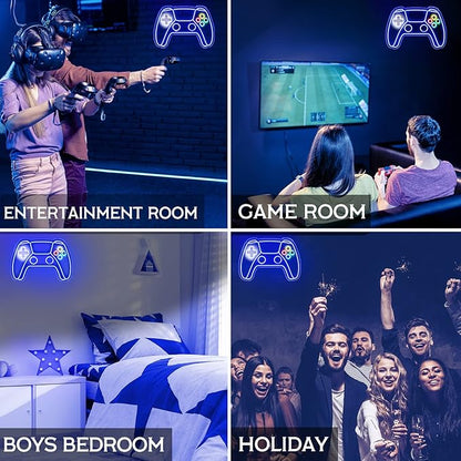 LED Neon Gaming Wall Light Signs – Mario, Hello Kitty, Kirby, Arcade & Gamer Controller Room Decor - General Equipment with Gamer Controller LED Neon Sign 41×28.5cm (16"×11") | Sold by Uncle Wiener's Wholesale