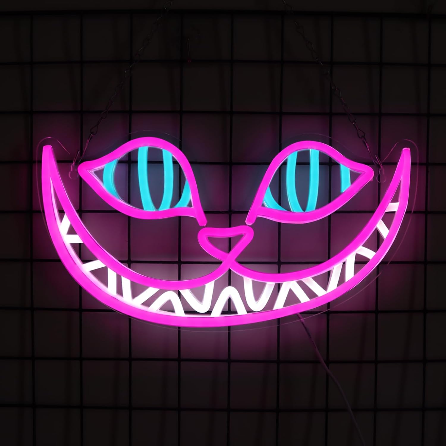 LED Neon Gaming Wall Light Signs – Mario, Hello Kitty, Kirby, Arcade & Gamer Controller Room Decor - General Equipment with Cheshire Cat Smile LED Neon Sign 43.2×23cm (17″×9.1″) | Sold by Uncle Wiener's Wholesale