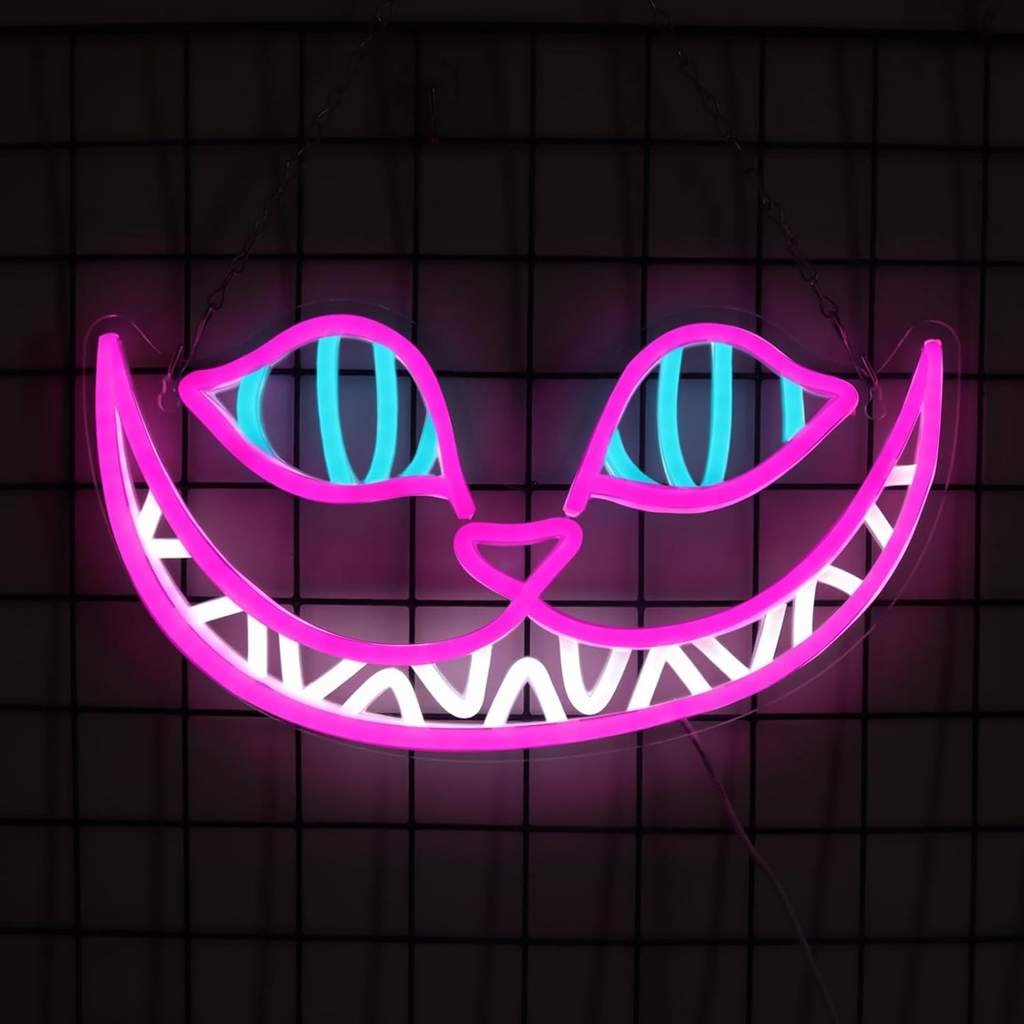 LED Neon Gaming Wall Light Signs – Mario, Hello Kitty, Kirby, Arcade & Gamer Controller Room Decor - General Equipment with Cheshire Cat Smile LED Neon Sign 43.2×23cm (17″×9.1″) | Sold by Uncle Wiener's Wholesale