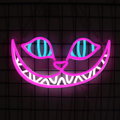LED Neon Gaming Wall Light Signs – Mario, Hello Kitty, Kirby, Arcade & Gamer Controller Room Decor - General Equipment with Cheshire Cat Smile LED Neon Sign 43.2×23cm (17″×9.1″) | Sold by Uncle Wiener's Wholesale