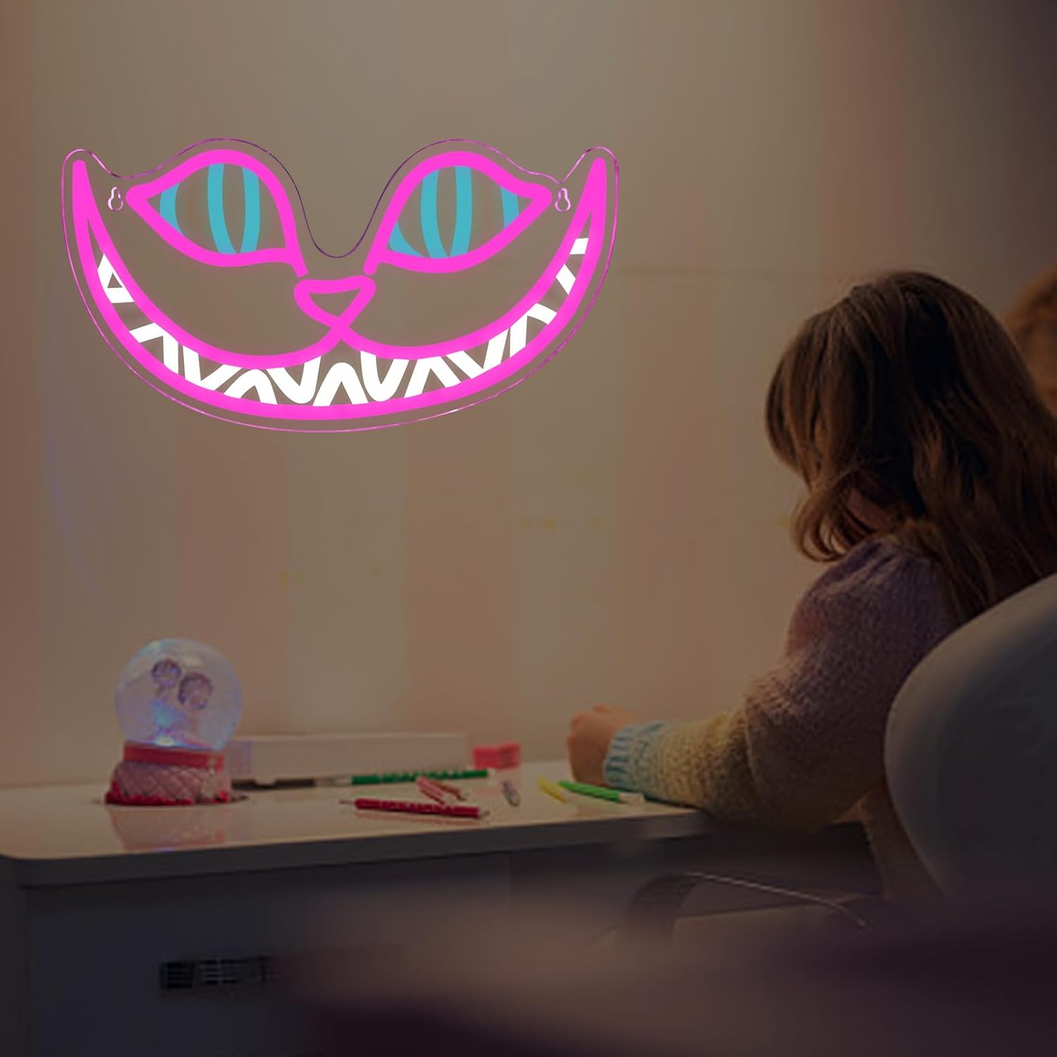 LED Neon Gaming Wall Light Signs – Mario, Hello Kitty, Kirby, Arcade & Gamer Controller Room Decor - General Equipment with Cheshire Cat Smile LED Neon Sign 43.2×23cm (17″×9.1″) | Sold by Uncle Wiener's Wholesale