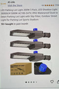 3-pack 200W LED parking lot lights with arm mounts and dusk-to-dawn sensors – 5000K daylight IP65 outdoor commercial lighting