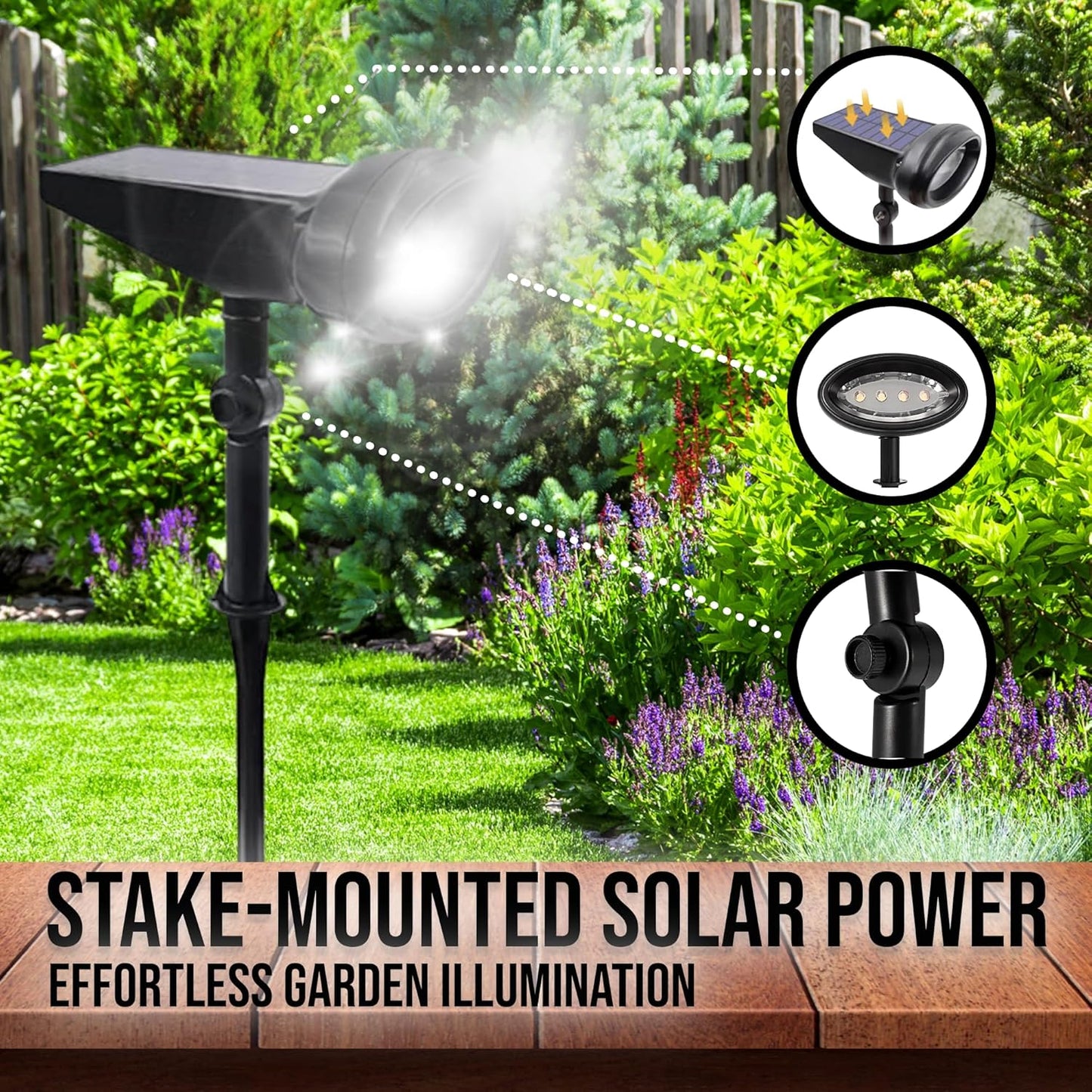LED Solar Garden Spotlight – Waterproof Outdoor Landscape Light for Yard, Pathway & Garden | 527151 - with | Sold by Uncle Wiener's Wholesale