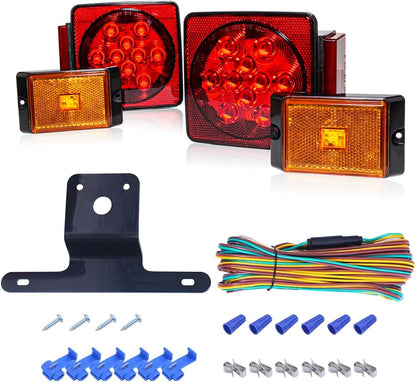 LED Trailer Light Kit 12V Waterproof Submersible Complete Wiring Harness 70205T - with | Sold by Uncle Wiener's Wholesale