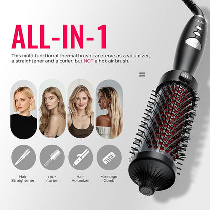 Lena 1.5-Inch Heated Round Brush – Titanium Thermal Styling Brush with Ionic & Infrared Technology, 5 Heat Settings & LED Display - Electronics with | Sold by Uncle Wiener's Wholesale