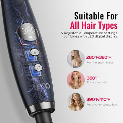 Lena 1.5-Inch Heated Round Brush – Titanium Thermal Styling Brush with Ionic & Infrared Technology, 5 Heat Settings & LED Display - Electronics with | Sold by Uncle Wiener's Wholesale