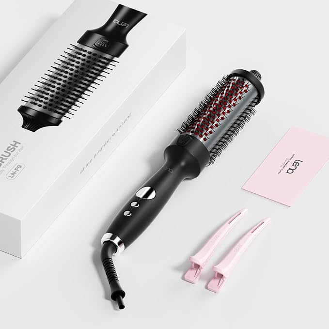 Lena 1.5-Inch Heated Round Brush – Titanium Thermal Styling Brush with Ionic & Infrared Technology, 5 Heat Settings & LED Display - Electronics with | Sold by Uncle Wiener's Wholesale