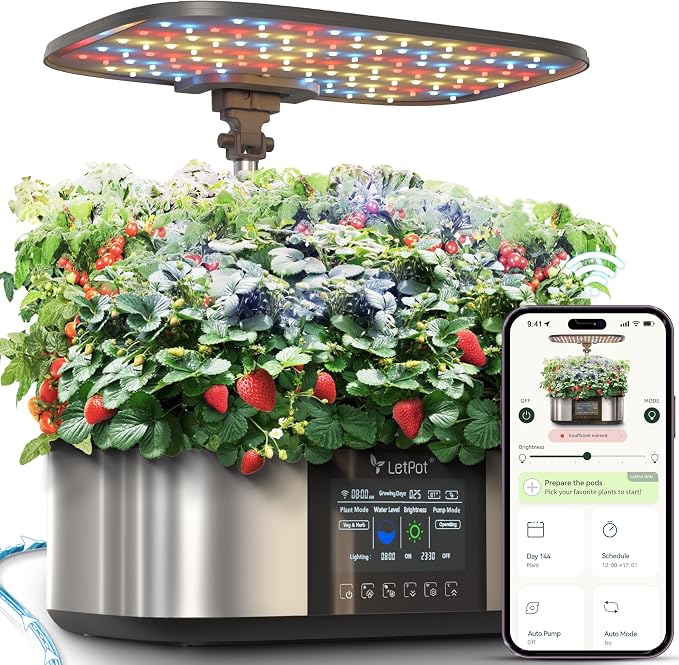 LetPot LPH-Max 21-Pod Smart Hydroponics Growing System with 36W LED Grow Light, Wi-Fi App Control & Automatic Irrigation - Home products with | Sold by Uncle Wiener's Wholesale