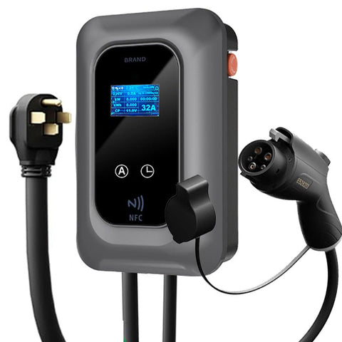 Level 2 EV Charger 50A Wall - Mounted Smart Charger with LCD & Type 1 Plug – RFID + App Control 02485812 - with | Sold by Uncle Wiener's Wholesale