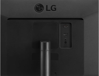 Front view of LG 34” UltraWide monitor showing HDR graphics

Back side of LG 34WQ500-B monitor with VESA mount

LG UltraWide monitor side profile

Multitasking screen with split window feature