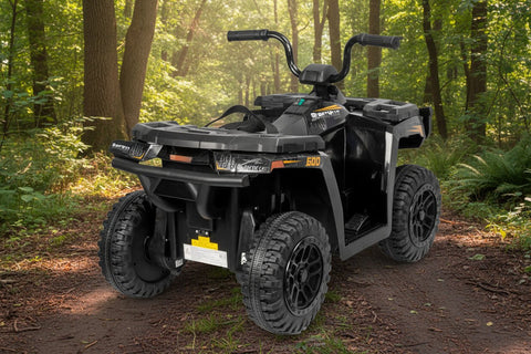 Licensed Arctic Cat 24V Ride - On ATV Quad Bike for Kids | Remote Control, LED Lights, EVA Wheels - with Grey Arctic Cat ATV | Sold by Uncle Wiener's Wholesale