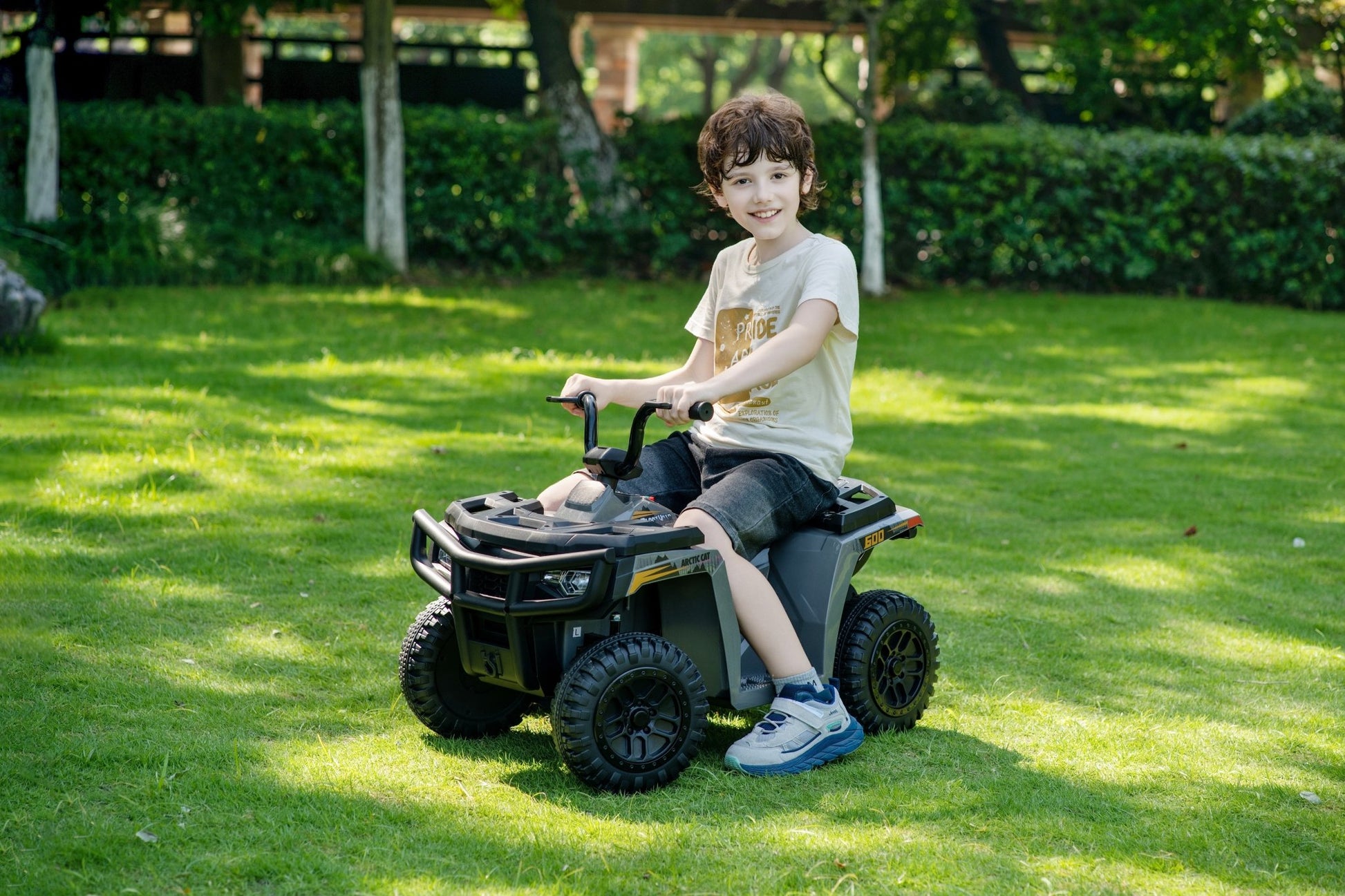 Licensed Arctic Cat 24V Ride - On ATV Quad Bike for Kids | Remote Control, LED Lights, EVA Wheels - with White Arctic Cat ATV | Sold by Uncle Wiener's Wholesale