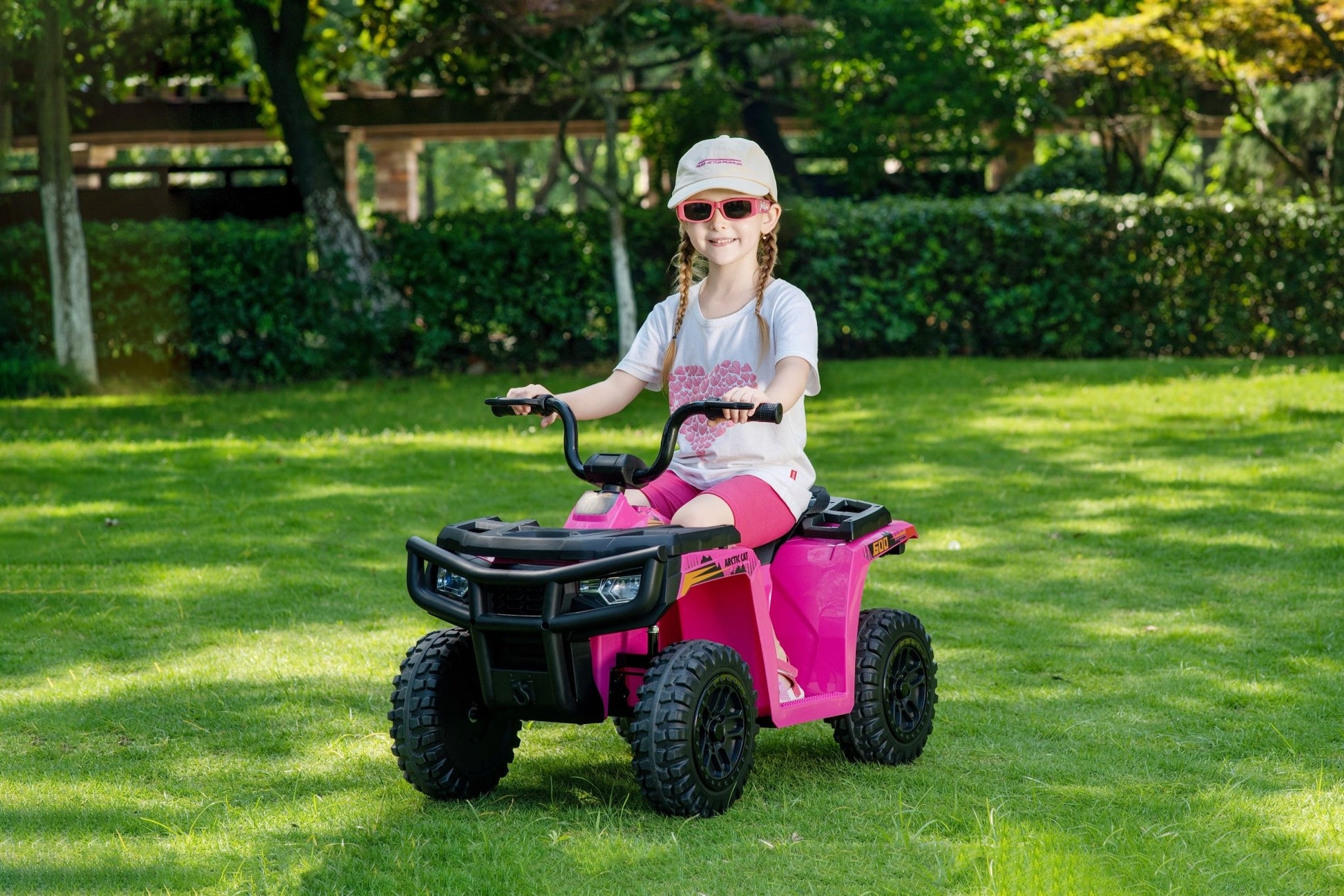 Licensed Arctic Cat 24V Ride - On ATV Quad Bike for Kids | Remote Control, LED Lights, EVA Wheels - with White Arctic Cat ATV | Sold by Uncle Wiener's Wholesale