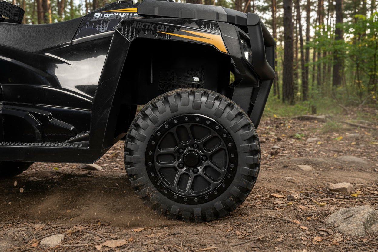 Licensed Arctic Cat 24V Ride - On ATV Quad Bike for Kids | Remote Control, LED Lights, EVA Wheels - with Grey Arctic Cat ATV | Sold by Uncle Wiener's Wholesale