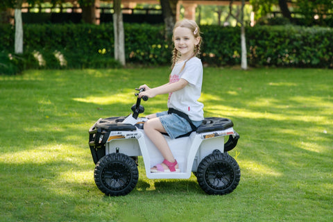 Licensed Arctic Cat 24V Ride - On ATV Quad Bike for Kids | Remote Control, LED Lights, EVA Wheels - with White Arctic Cat ATV | Sold by Uncle Wiener's Wholesale