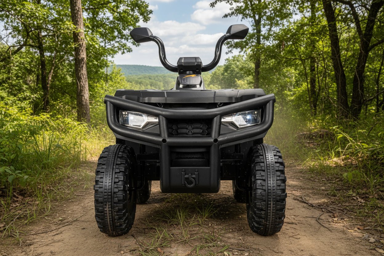 Licensed Arctic Cat 24V Ride - On ATV Quad Bike for Kids | Remote Control, LED Lights, EVA Wheels - with Grey Arctic Cat ATV | Sold by Uncle Wiener's Wholesale