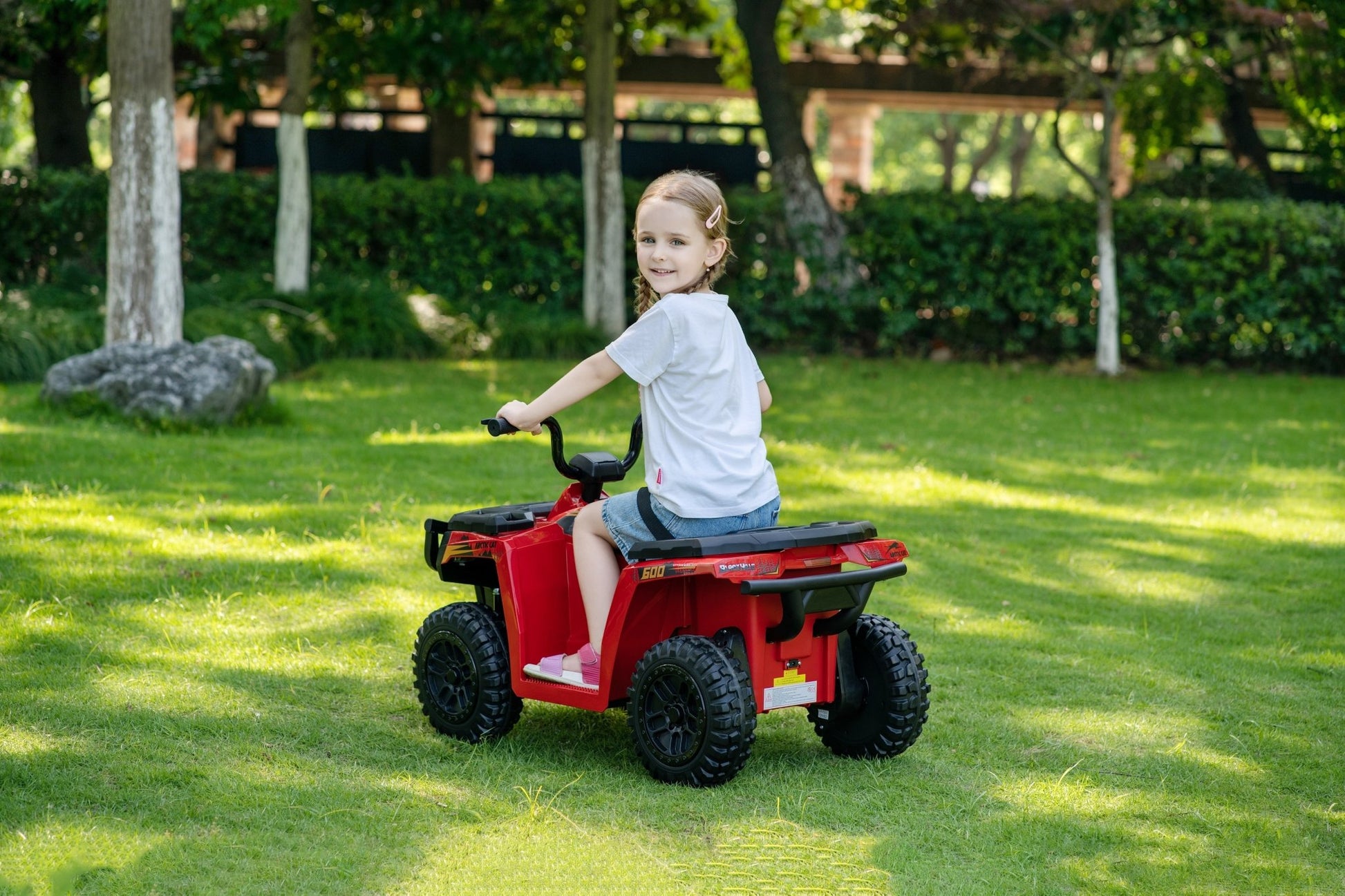 Licensed Arctic Cat 24V Ride - On ATV Quad Bike for Kids | Remote Control, LED Lights, EVA Wheels - with White Arctic Cat ATV | Sold by Uncle Wiener's Wholesale