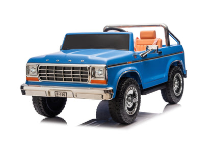 Licensed Ford F-150 24V Kids Ride-On Truck with Remote Control, Leather Seat, EVA Wheels & 150W Brushless Motor - with Blue | Sold by Uncle Wiener's Wholesale
