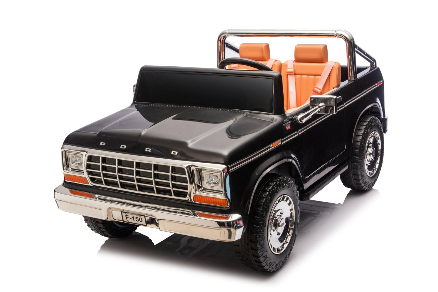 Licensed Ford F-150 24V Kids Ride-On Truck with Remote Control, Leather Seat, EVA Wheels & 150W Brushless Motor - with Black | Sold by Uncle Wiener's Wholesale