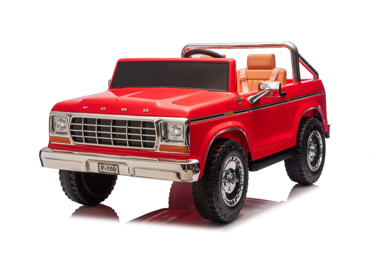 Licensed Ford F-150 24V Kids Ride-On Truck with Remote Control, Leather Seat, EVA Wheels & 150W Brushless Motor - with Blue | Sold by Uncle Wiener's Wholesale