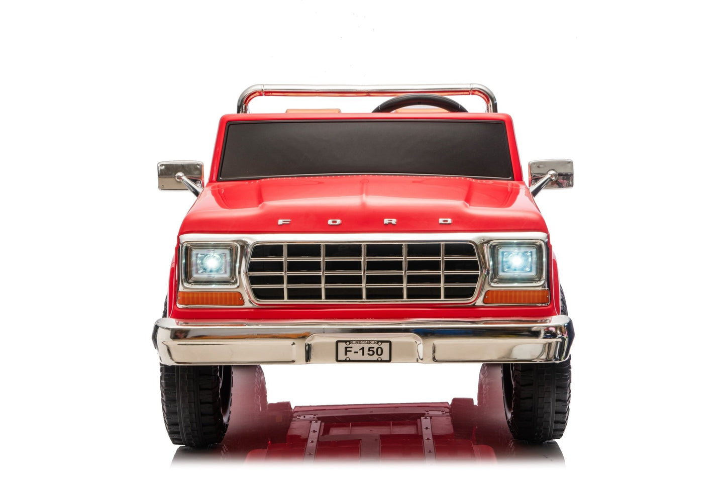 Licensed Ford F-150 24V Kids Ride-On Truck with Remote Control, Leather Seat, EVA Wheels & 150W Brushless Motor - with Red | Sold by Uncle Wiener's Wholesale