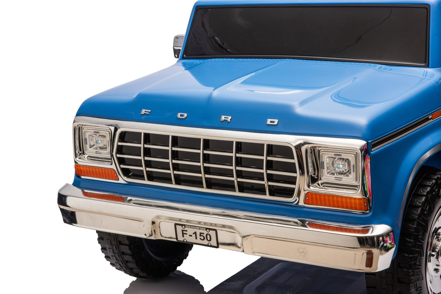 Licensed Ford F-150 24V Kids Ride-On Truck with Remote Control, Leather Seat, EVA Wheels & 150W Brushless Motor - with Blue | Sold by Uncle Wiener's Wholesale