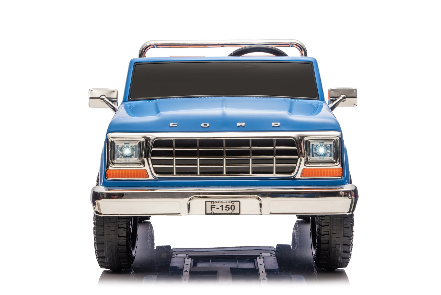 Licensed Ford F-150 24V Kids Ride-On Truck with Remote Control, Leather Seat, EVA Wheels & 150W Brushless Motor - with Blue | Sold by Uncle Wiener's Wholesale