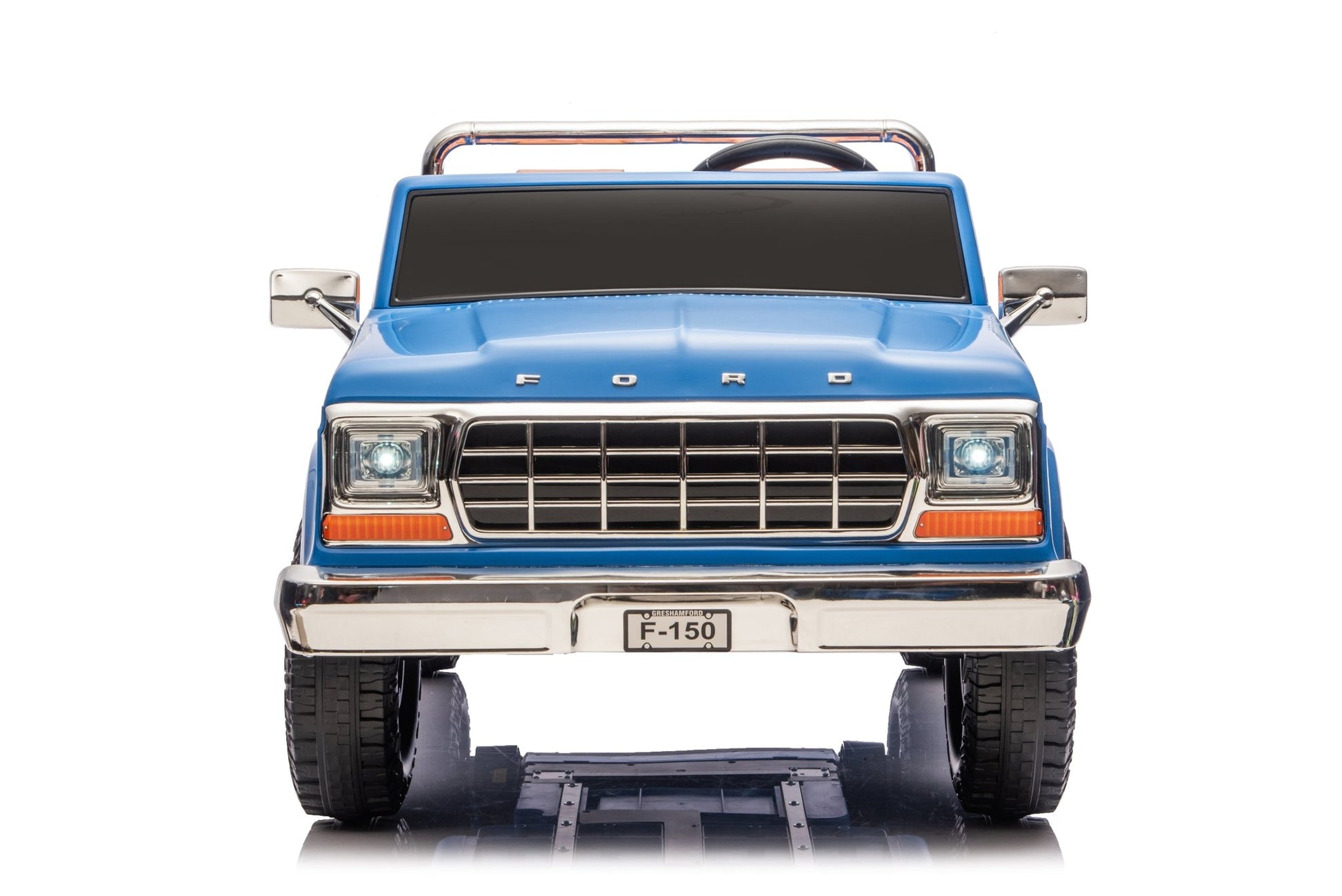 Licensed Ford F-150 24V Kids Ride-On Truck with Remote Control, Leather Seat, EVA Wheels & 150W Brushless Motor - with Blue | Sold by Uncle Wiener's Wholesale