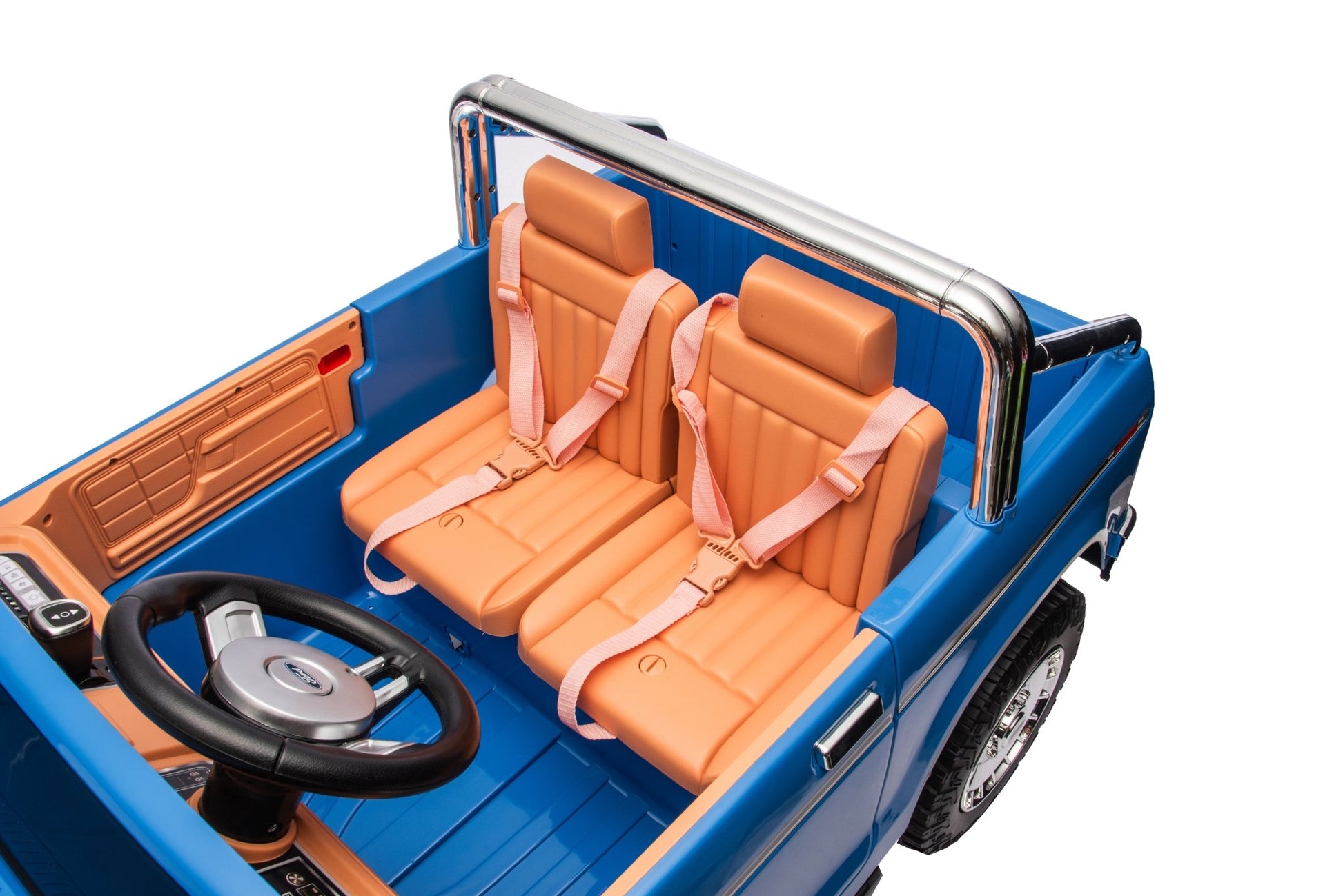 Licensed Ford F-150 24V Kids Ride-On Truck with Remote Control, Leather Seat, EVA Wheels & 150W Brushless Motor - with Blue | Sold by Uncle Wiener's Wholesale