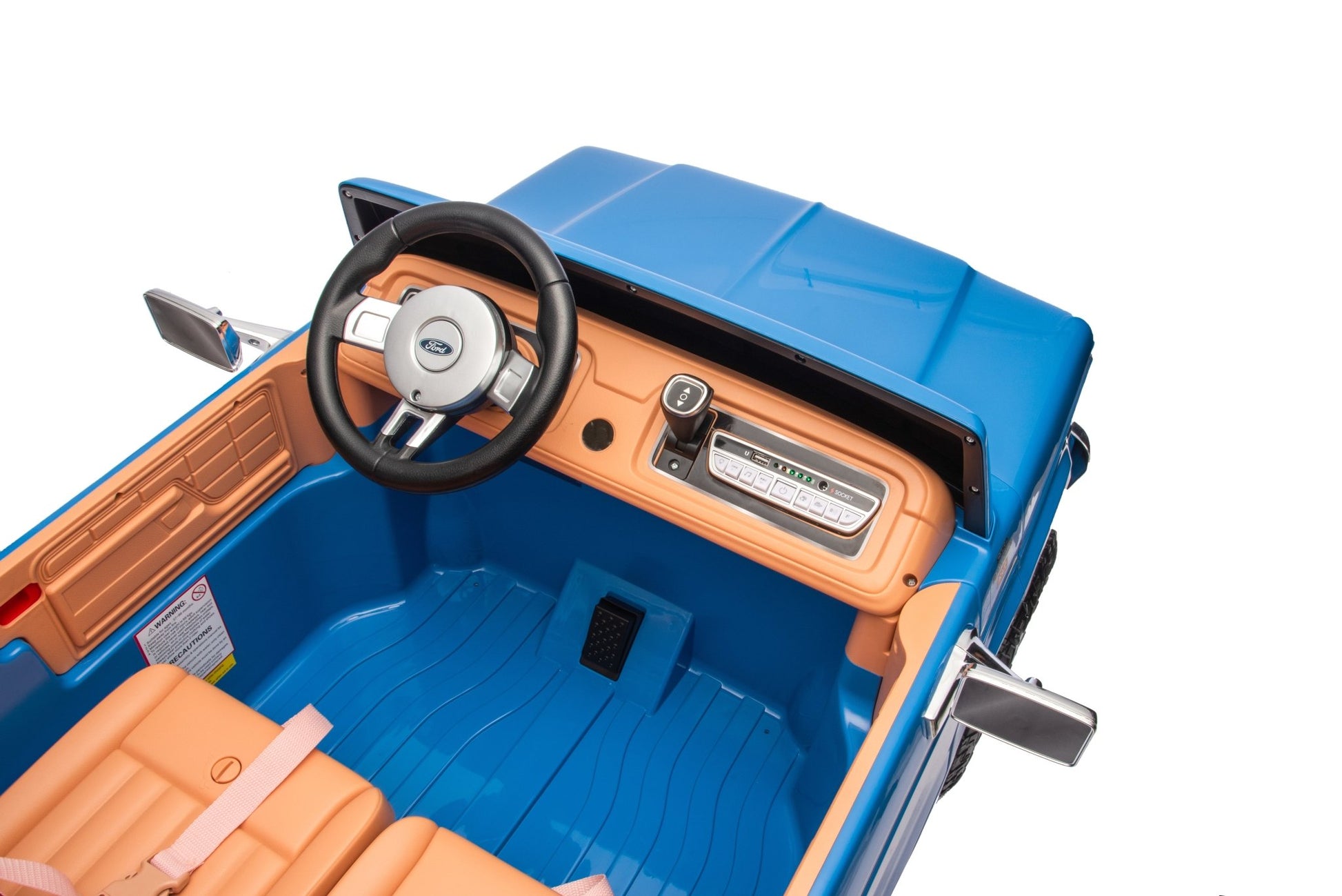 Licensed Ford F-150 24V Kids Ride-On Truck with Remote Control, Leather Seat, EVA Wheels & 150W Brushless Motor - with Blue | Sold by Uncle Wiener's Wholesale
